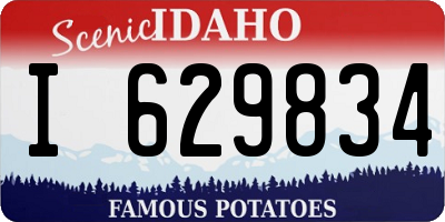 ID license plate I629834