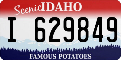 ID license plate I629849