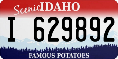 ID license plate I629892