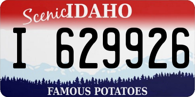 ID license plate I629926