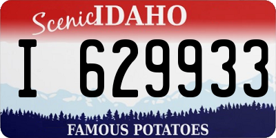 ID license plate I629933