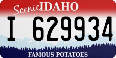 ID license plate I629934