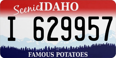 ID license plate I629957