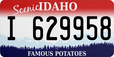 ID license plate I629958
