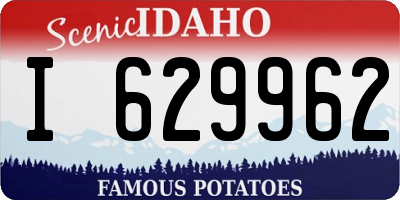 ID license plate I629962