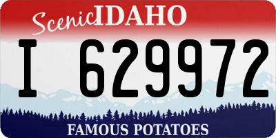 ID license plate I629972