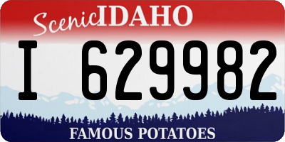 ID license plate I629982