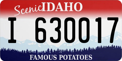 ID license plate I630017