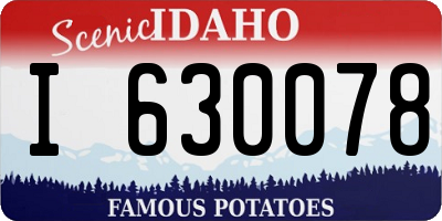 ID license plate I630078