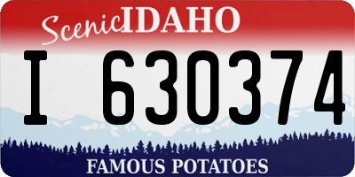 ID license plate I630374