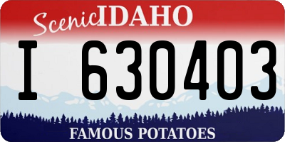 ID license plate I630403