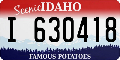 ID license plate I630418