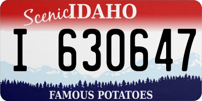 ID license plate I630647