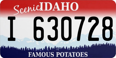 ID license plate I630728
