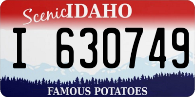 ID license plate I630749
