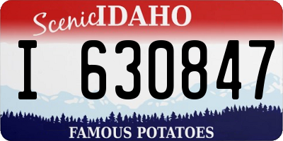 ID license plate I630847