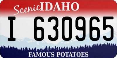 ID license plate I630965