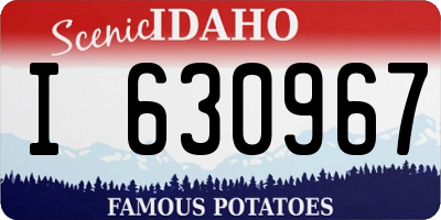 ID license plate I630967