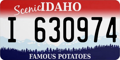 ID license plate I630974