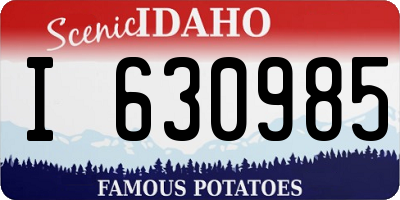 ID license plate I630985