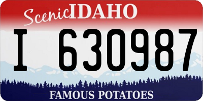 ID license plate I630987