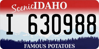 ID license plate I630988