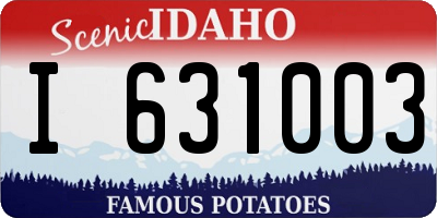 ID license plate I631003