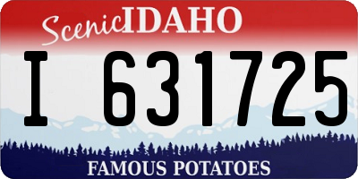 ID license plate I631725
