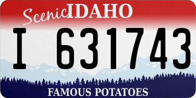 ID license plate I631743