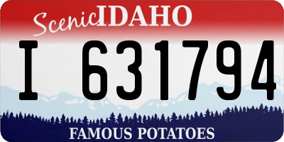 ID license plate I631794