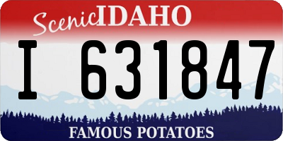 ID license plate I631847