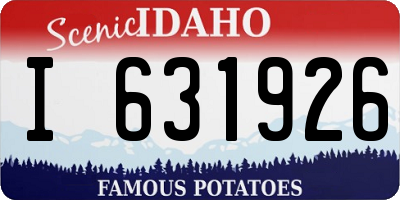ID license plate I631926