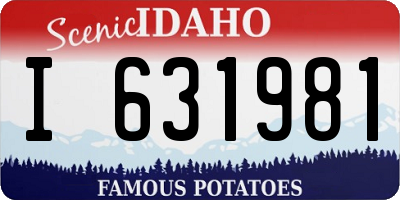 ID license plate I631981