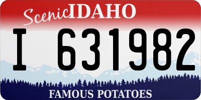 ID license plate I631982