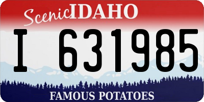 ID license plate I631985