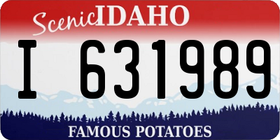 ID license plate I631989
