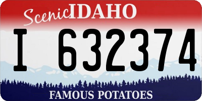 ID license plate I632374