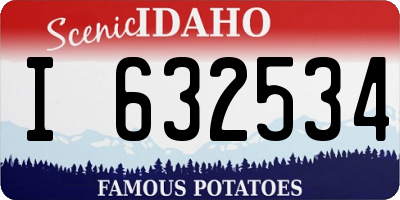 ID license plate I632534
