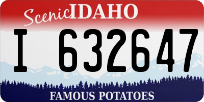 ID license plate I632647