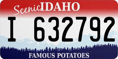 ID license plate I632792