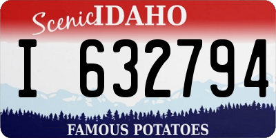 ID license plate I632794