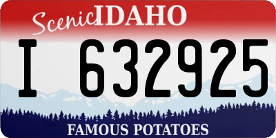 ID license plate I632925