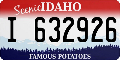 ID license plate I632926
