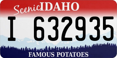 ID license plate I632935