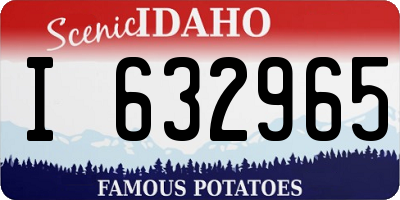ID license plate I632965
