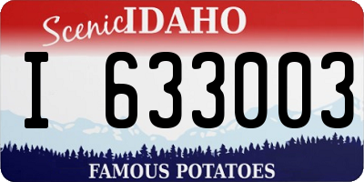 ID license plate I633003