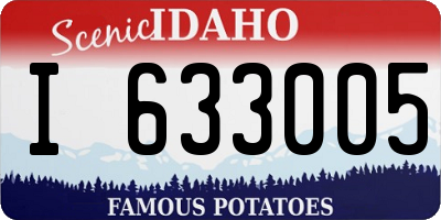 ID license plate I633005
