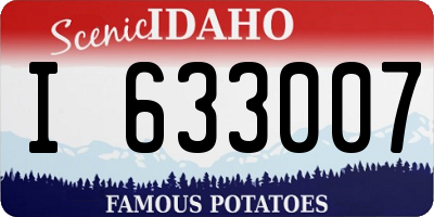 ID license plate I633007