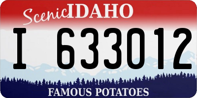 ID license plate I633012