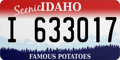 ID license plate I633017